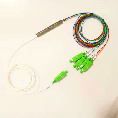 Bộ chia PLC sợi quang loại ống thép FTTH 1x4 với đầu nối Sc / Apc