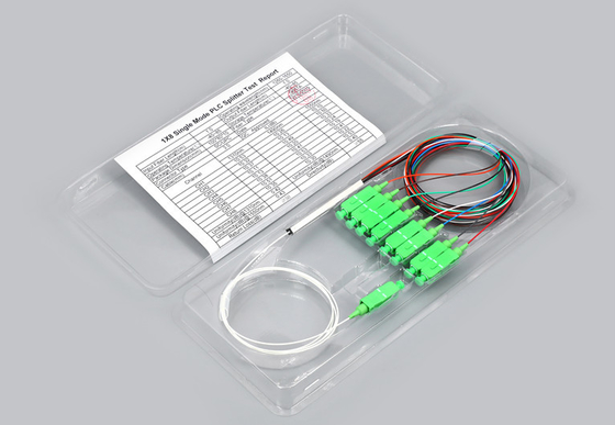 Bộ chia sợi quang PLC loại 1x8 Đầu nối SC / APC Bộ chia tín hiệu PLC sợi quang