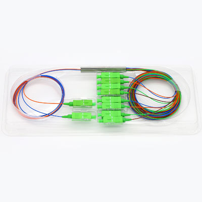 4.3dB 2x8 Ống thép Bộ chia thụ động Sợi quang